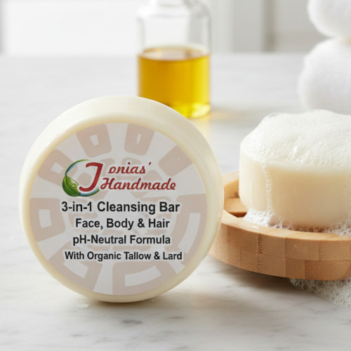Cleansing Bar Tallow Lard Solid for Hair, Face, Body Cleansing Bar Tallow Lard Solid for Hair, Face, Body