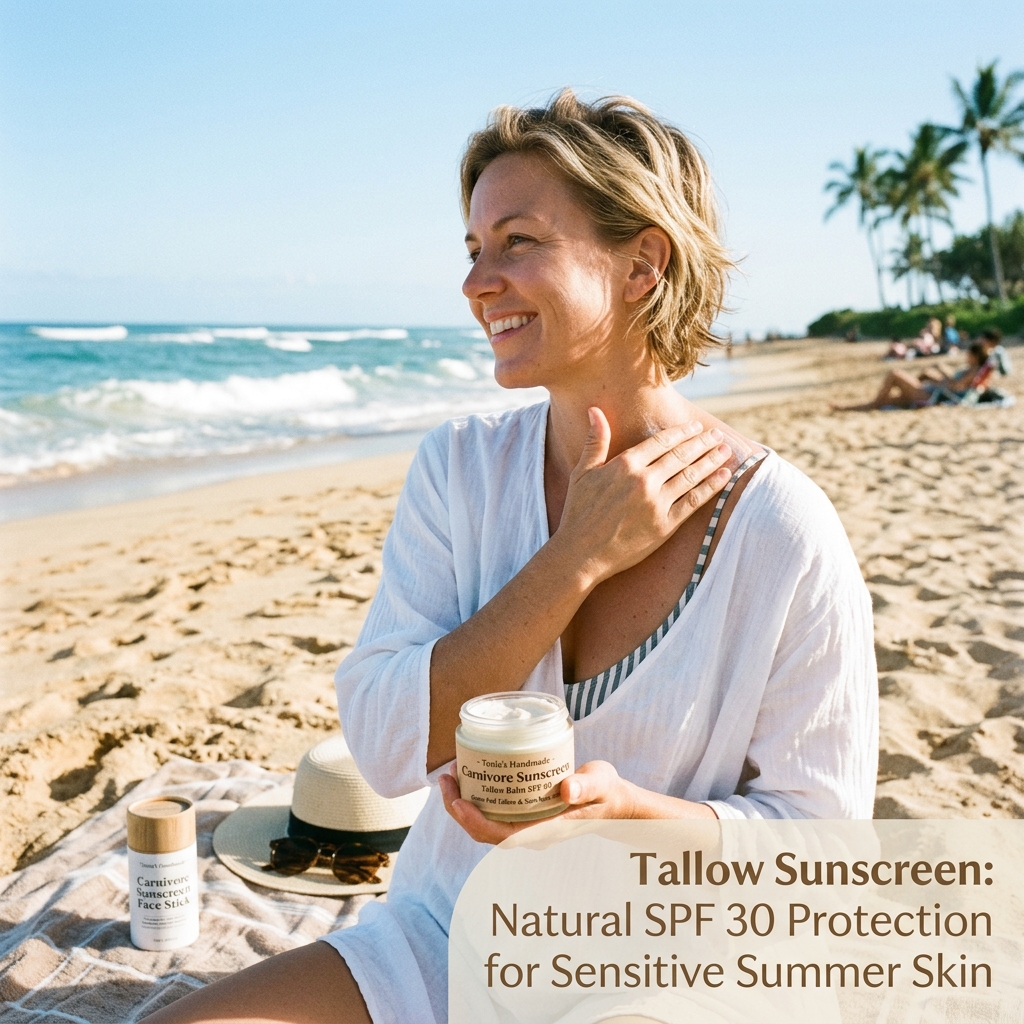 Carnivore Sunscreen by Tonia’s Handmade, a natural tallow-based SPF 30 sunscreen